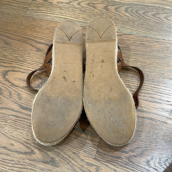 Prada sandals. Size 36.5. Dark brown. Espadrille style. Runs large. - Picture 6 of 13